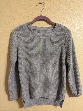 Women's Multicolored Grey Crewneck Sweater